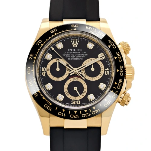 Daytona 116518LN Yellow Gold Black Diamond Dial Watch