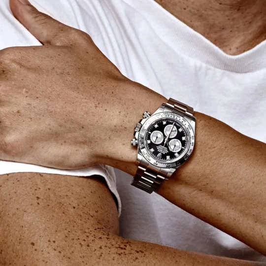 Daytona 126509 White Gold Black Diamond Dial Watch