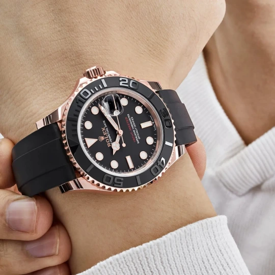 Yacht-Master 40 126655 Rose Gold Black Dial Watch