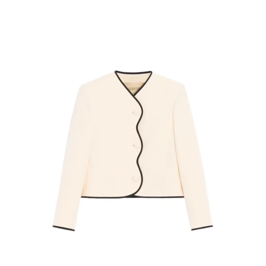 Crepe Couture scalloped blazer