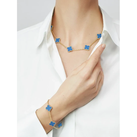 Blue Agate 5-Motif Bracelet