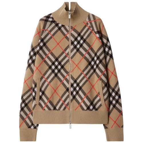 Vintage Check zip-up cardigan