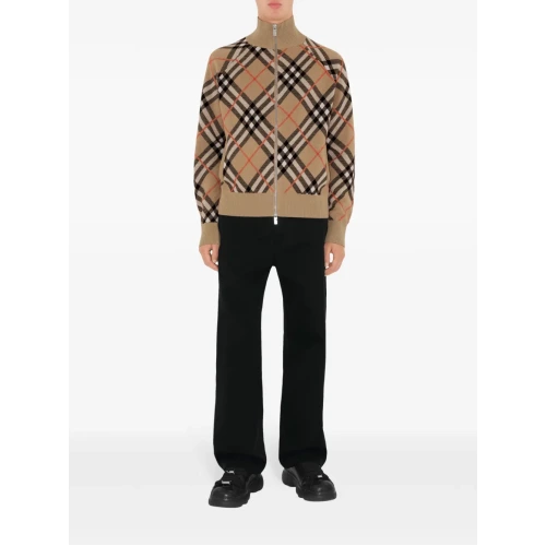 Vintage Check zip-up cardigan