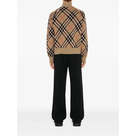 Vintage Check zip-up cardigan