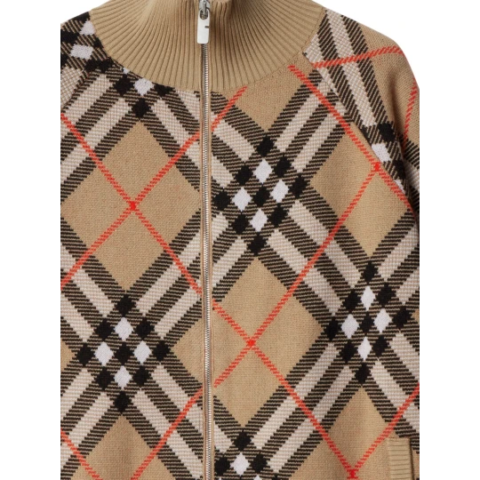 Vintage Check zip-up cardigan