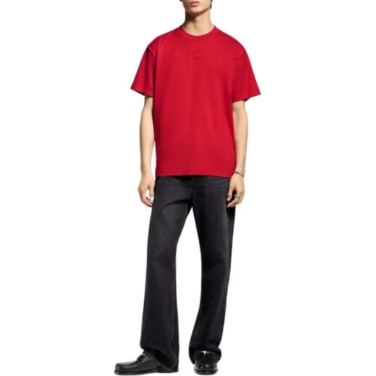 Cotton Crewneck T-Shirt Red